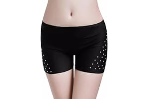 Qsuccua Women's Belly Dance Leggings Tights Safety Shorts Anti-Exposure Adult Three-Quarter Dance Pants