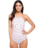 Ekouaer Womens Bathing Suit Halter High Neck Backless One Piece Swimsuit