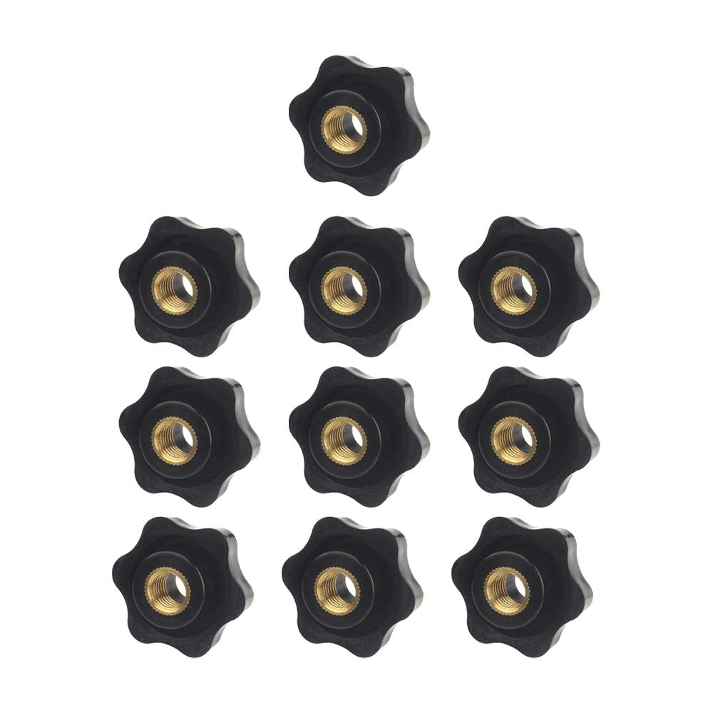 DADADEFEIJI 10 Pcs M6 Black Plastic Star Shape Head Female Thread Clamping Knob m6 Knob Grip Handle for Machine Tool