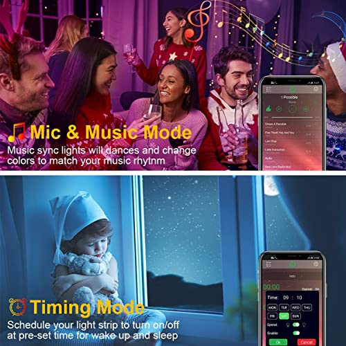 133ft Led Lights for Bedroom, KIKO 40m Led Lights Color Changing Rope Lights SMD 5050 Flexible