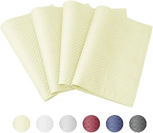 Eforcurtain Home Fashion Geometric Place Mats Durable Reversible Waterproof and Oilproof Fabric Table Mats for Holidays, Set of 4 Pieces, 13 by 19-inch, Light Yellow