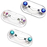 Magnetic Eyeglass Holder for Men & Women, Sunglasses, and Safety Glasses, Easy to Use Portable Eyewear Holder, Stainless Steel (Pack of 3)