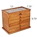 Wood Jewelry Box for Women - Real Wooden Jewelry Holder Organizer Box with Rose Leaf Patterns, Mothers Day Gifts, Jewelry Boxes for Storage Earrings Rings Necklace Bracelet, Ideal Gift for Women's Day