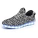 [NEW SIZE VERSION] LeoVera Men's & Women's LED Shoes Luminous Flashing Sneakers LVYZ86-Grey-36