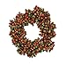 6.5-inch Beaded Berry Wreath Candlering Candle Ring Fall Green Orange Brown