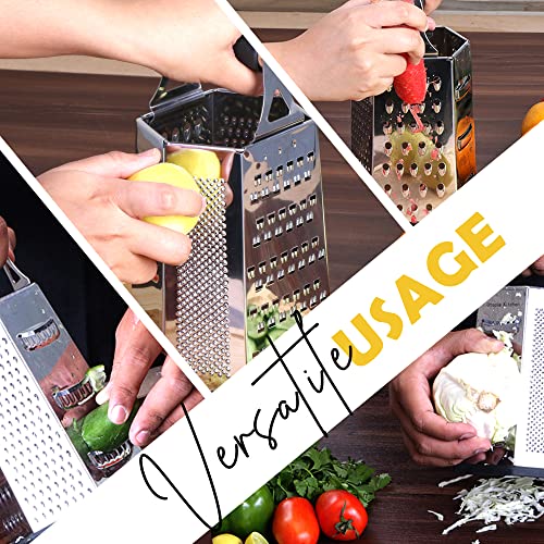 Utopia Kitchen 6 Sided Kitchen Cheese Grater & Shredder with Sharp