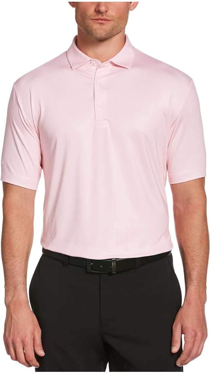 Callaway Gingham Short Sleeve Golf Polo Shirt, Orchid Pink, Large
