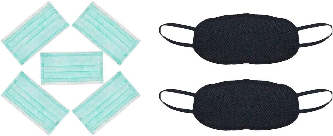 MAJIK Unisex Mouth Face Mask for Anti Dust, Germs, Allergies, Pollution, Travel (Black, Medium) Set of 5 Pcs