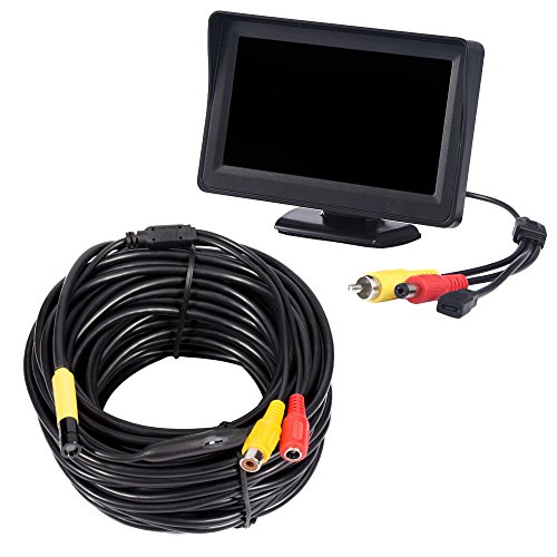 Kobwa Industrial Video Endoscope 10Meters, 4.3 Inch TFT-LCD Color LCD Montior 5V Mini AV Borescope Inspection Snake Cmaera with 10mm Diameter Waterproof Probe CMOS Camera