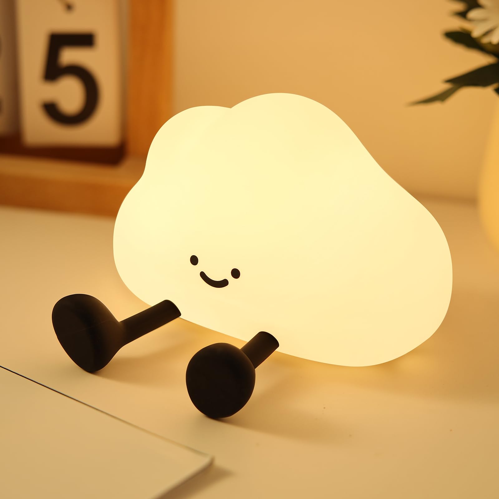 Photo 1 of YISUN Cloud Night Light, Cute Silicone Nightlight for Baby Toddler, Rechargeable LED Nursery Lamp with Timer, 3 Level Dimmable Soft Squishy Night Lamp Gift for Bedroom Kids Room Decor