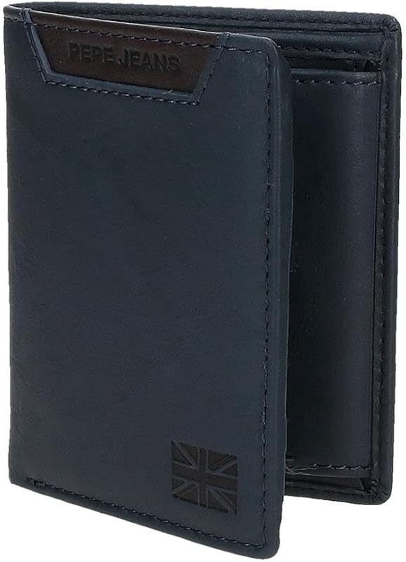Indiana Vertical Blue Wallet 8,5x10,5x1 cm Couro da Joumma Bags