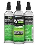 Pure Magnesium Oil Spray with Organic Aloe Vera 12 oz - Safe For Sensitive Skin - Transdermal Magnesium Used for Joint Pain, Sore Muscles, Cramps, Migraines, Restless Leg Syndrome, Headaches, & Sleep