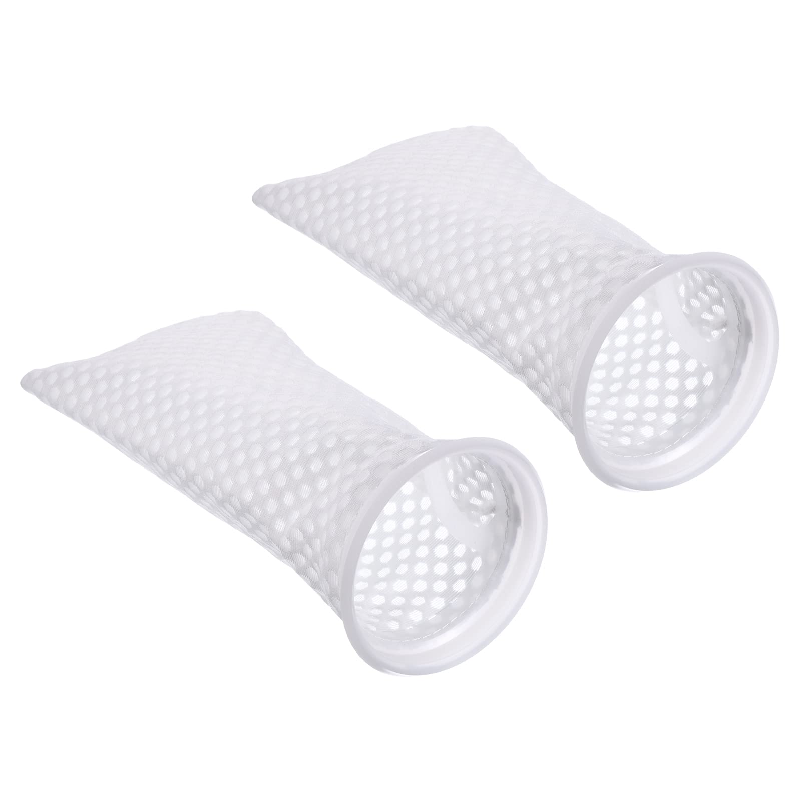 PATIKIL 3D Honeycomb Filter Sock 4 Inch 2 Pack Fish Tank Mesh Bags Pool Skimmer Basket, White