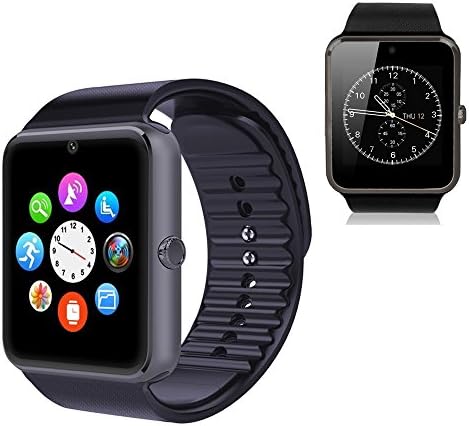 YEMON Smart Watches Bluetooth with Camera Compatible with Iphone Android That Can Text Rose Gold / Silver / Grey (cyan-greyblue)