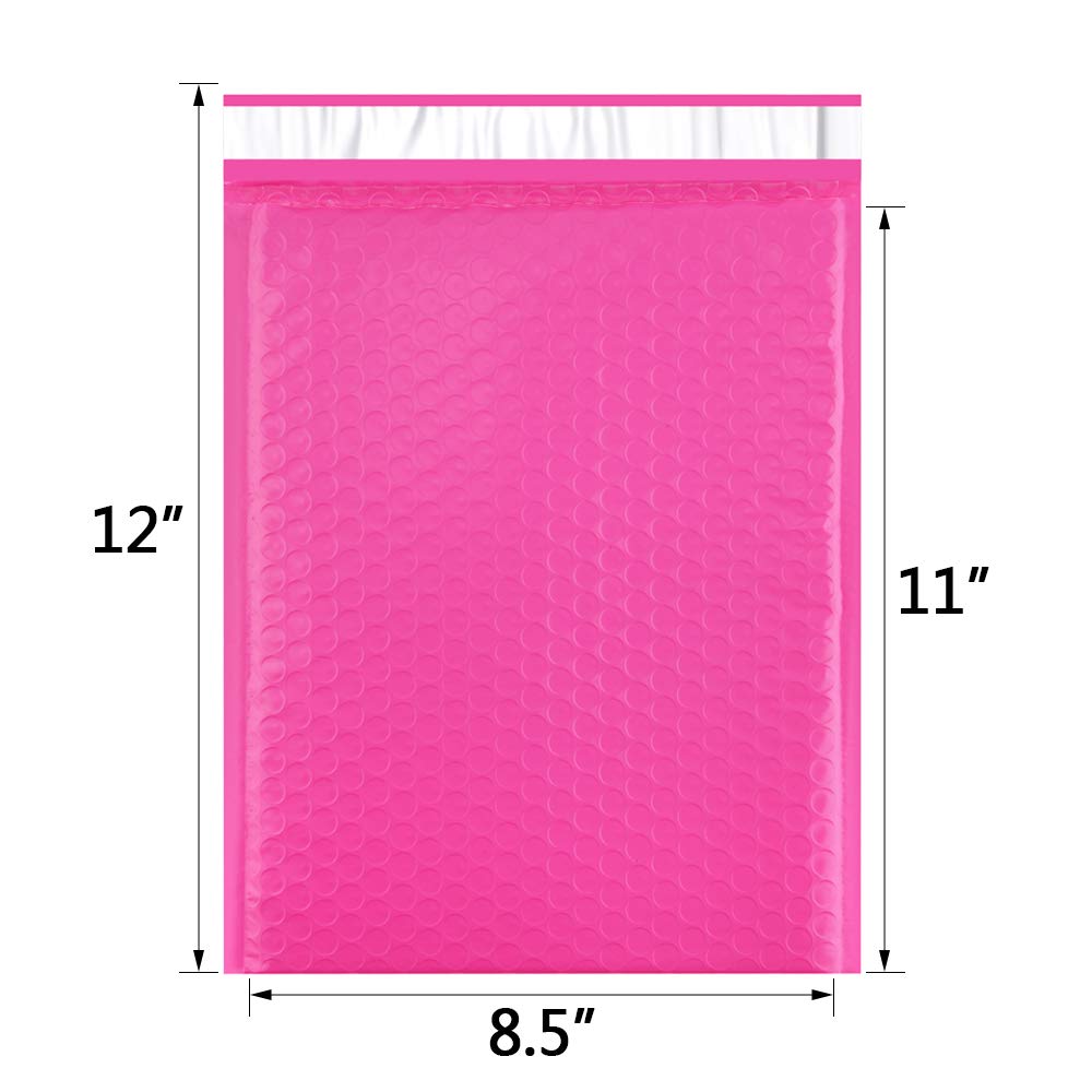 UCGOU 2 8.5x12 Waterproof Envelopes Pink Poly Bubble Mailers Padded