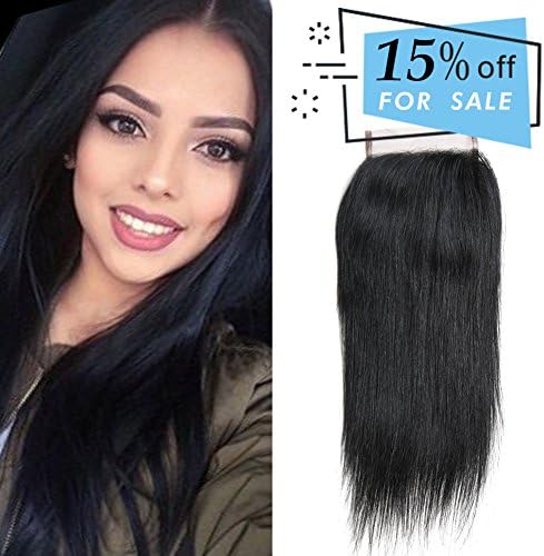 Brazilian Straight Lace Closure Vivi Babi Hair Brazilian 4x4 Free Part Closure Natural Color (12 Inches)