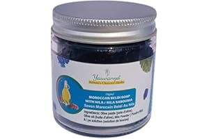 Yauvanya Moroccan Beldi Soap with Nila Powder, Black Exfoliating Soap with Olive Oil and Nila Powder, 100 grams