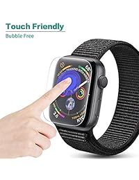 AnoKe - Protector de pantalla para Apple Watch iWatch (1.496 in 1.575 in, serie 4, 3 2 1), piel líquida [cobertura máxima], borde curvado, 1.496 in, 8 unidades)