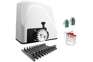 TOPENS RK1100T Automatic Sliding Gate Opener Rack Drive Electric Gate Motor for Heavy Driveway Slide Gates Up to 2800 Pounds, Security Gate Operator AC Powered with Nylon Gear Rack and Remote Control