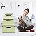 Larger Storage Cubes [3-Pack] Senbowe Linen Fabric Foldable Collapsible Storage Cube Bin Organizer Basket with Lid, Handles, Removable Divider For Home, Office, Nursery, Closet - (17.7 x 11.8 x 9.8”)