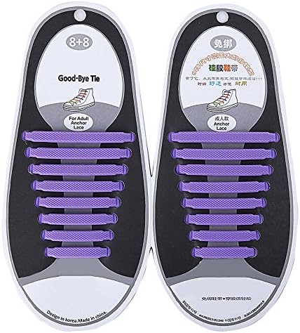 Talent Fashion Kids/Adults Tieless Elastic Silicone No Tie Shoelaces Waterproof Rubber Flat Running Shoe Laces for Sneakers Board Shoes Casual Shoes and Boots