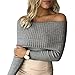 Elevin(TM)Women Sexy Short Top Tight Knitting Sweater Off-Shoulder Strapless T-shirt