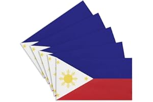 CANTENDO 5Pcs Philippines Flag Decal Sticker - Filipino Flag Reflective Vinyl Car Stickers - for Car Window Bumper Waterproof Sticker (2.5 x 4.5 Inch)