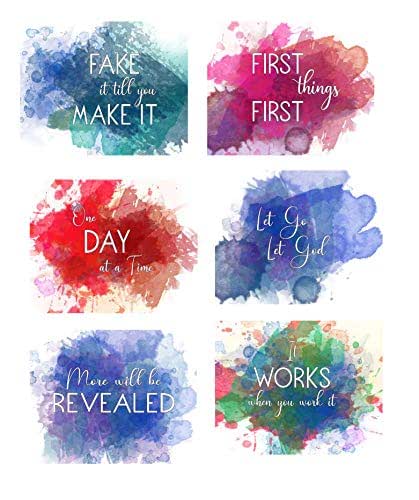 Amazon Com Aa Sobriety Sober Watercolor Art Print Set Set Of 6 8 X10 Motivational Quotes Aa Na Recovery Mindset Handmade