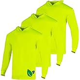 FONIRRA UPF 50+ Hi Vis Shirts for Men Recycled Polyester 3 Pack High Visibility Long Sleeve with Hood Construction Shirts