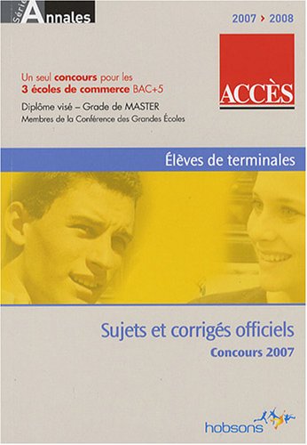 ACCÈS, annales du concours 2007