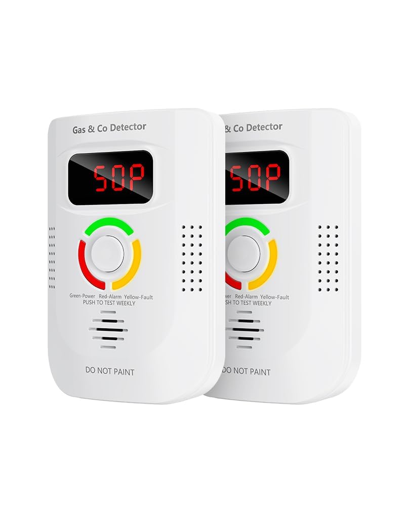 Photo 1 of KIMROG 2-in-1 Natural Gas and Carbon Monoxide Detector,Household Combustible Gas and CO Alarm,Real-time LED Digital Display,Rapid Threshold Alarmor & Alarm(2-Pack)