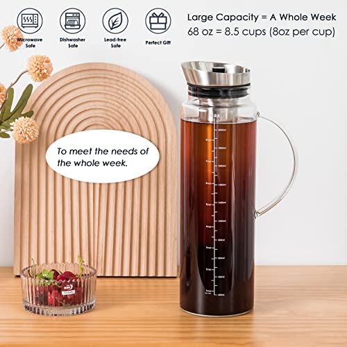 Aquach Cold Brew Coffee Iced Tea Maker & Fruit Pitcher Large Capacity