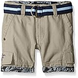 U.S. Polo Assn. Little Boys Belted Cargo Twill Short, Light Khaki, 5