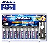 ACDelco AA Super Alkaline Batteries, 20 Count and Bonus LED Keychain