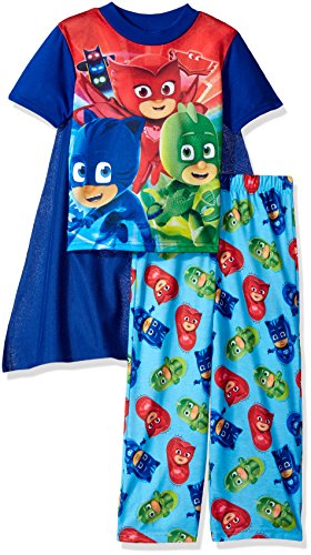 PJ Masks Little Boys' 2-Piece Pajama Set with Cape, Bring-It Blue, 6