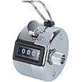 COSCO Metal Handheld Tally Counter, 4-Digit Number Count, Pitch Counter for Coaching, School, Office, Silver (065118)