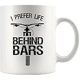 I Prefer Life Behind Bars Cyclist Biker Gifts Biking For Dad Husband Brother Boyfriend Son From Mom Wife Girlfriend Sister Daughter Bike Lovers Ceramic Mug 11 oz White