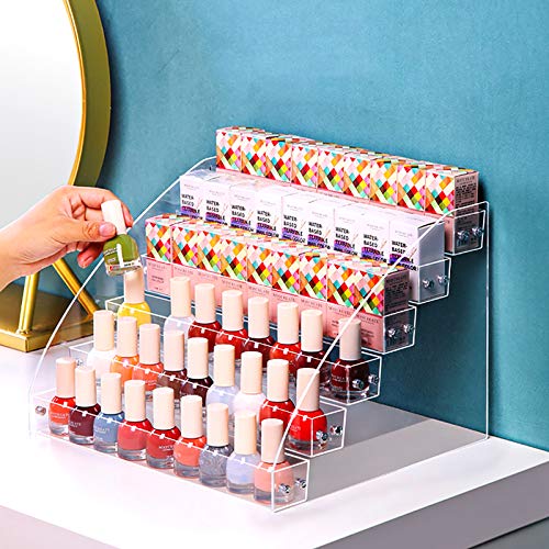 KLATIE Nail Polish Organizer 6 Layers Acrylic Nail Polish Rack, Acrylic