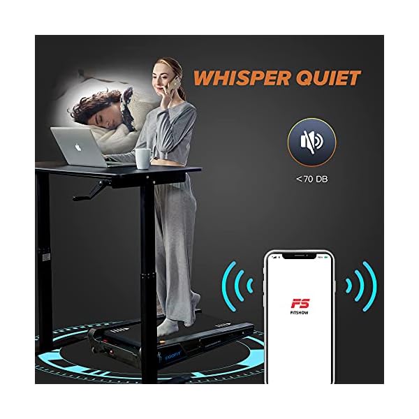 Egofit-Walker-Pro-Small-Under-Desk-Electric-Treadmill-Walking-Machine-with-LED-Screen-Compact-Fit-Desk-Exerciser Walking Treadmill Foladble Walking Pad with Incline 5° Folding Treadmills for Home Egofit Walker Plus M1T, 6KMH LCD…