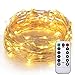 Sanniu LED Starry Fairy Lights Copper Wire Battery operated string lights with Remote,Orange Batteries Powered String Light for Home Easter Decoration,Holiday,Wedding,Party(Warm White,10m/33ft)
