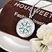 HOUSWEETY Aromatherapy Essential Oil Diffuser Necklace-Stainless Steel Locket Pendant,11 Refill Pads(Non-engraving)