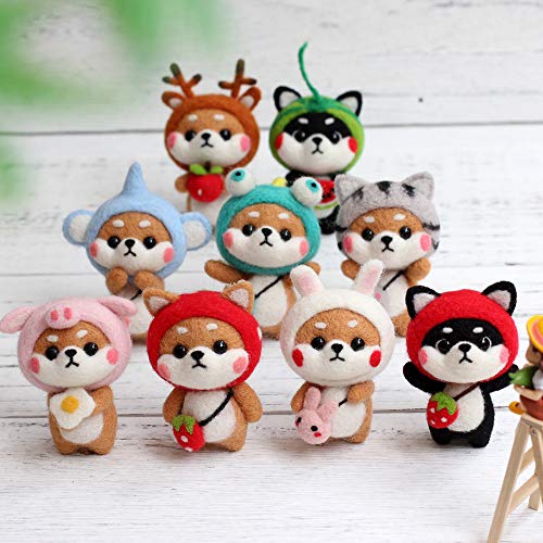 Felting Needle with Eight Needles Tool DIY 8 Felting Needles Tool Craft Wool Felt Stitch Punch Tool with Solid Wood Handle Felting