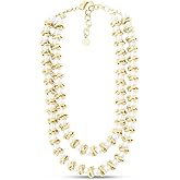 Martha Stewart Elegant Two Strand Gold and Pearl Necklace, 18 Inches For Women