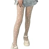 WDIRARA Women's Polka Dots Tights Mesh Sheer Stocking Y2k Cute Pantyhose