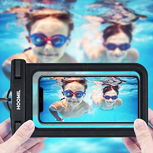 HOOMIL Universal Waterproof Case, IPX8 Waterproof Phone Pouch Dry Bag Compatible for Samsung Galaxy Note 10/9/A30/A20/A10/A50/A70/iPhone XR/XS/X up to 6.5 inches - Black