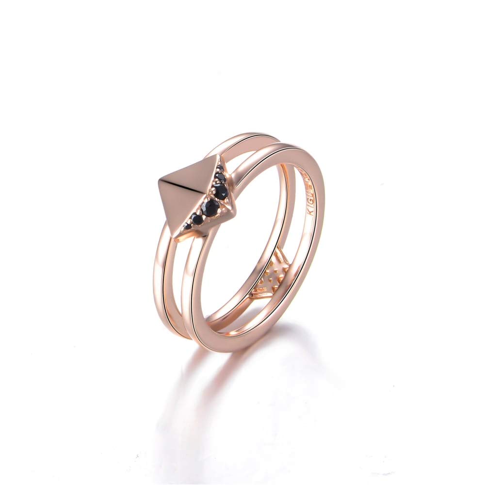 Kigu of London Sterling Silver 925 V.I.P Ring for Women Girls in 18k Rose Gold Plating- A Gift Box Included