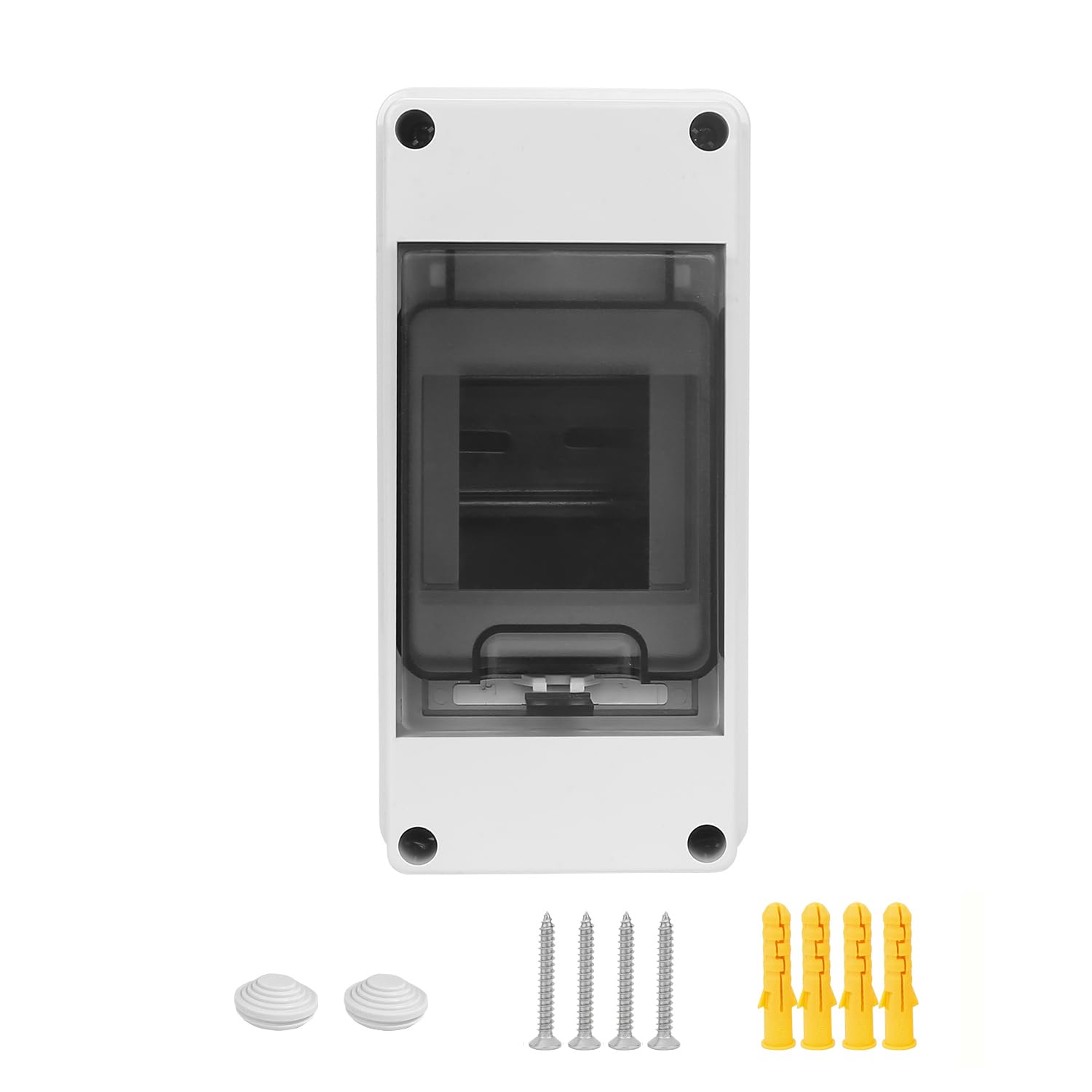 3 Ways Electrical Distribution Box IP65 Waterproof Transparent Cover Distribution Protection Box Circuit Breaker MCB Switch Meter Timer PC Plastic Junction Wire Box HT Outdoor (3P)