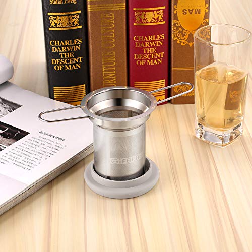 Gifbera Stainless Steel Tea Infuser Extra Fine Mesh Strainer with Large Capacity & Perfect Size Double Handles - Fits Standard Cups Mugs Teapots (Long-Handled) - Thumbnail 6