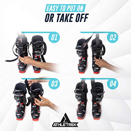 Athletrek Ski Boot & Snowboard Boot Carrier Straps Adjustable Easy