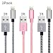 Junwolf 3 Pack 3FT Phone Charger Cable Nylon Braided Charger Cable Charging for Phone XS/XR/8Plus/8/7Plus/7/6sPlus/6s/6/5S/SE, Pad 4, Pad Air 1/2, Pad Mini 1/2/3